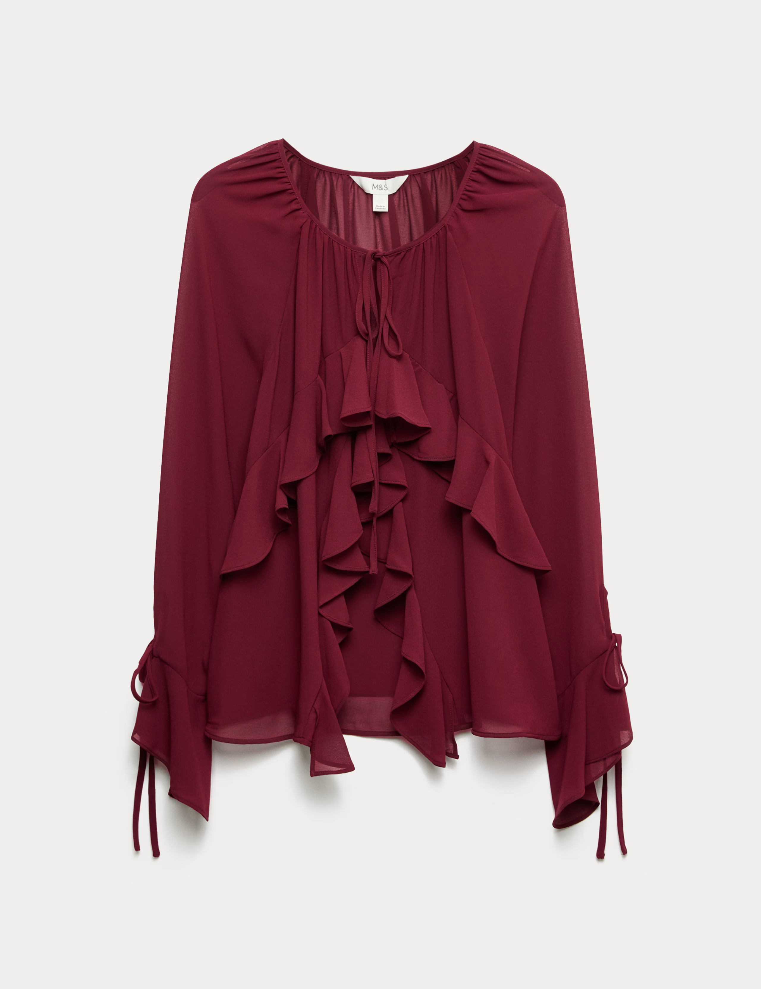 Tie Neck Ruffle Blouse | Marks & Spencer (UK)