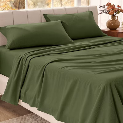 Soft & Cozy Organic Flannel Sheet Set by Bare Home - Full, Cypress | Target