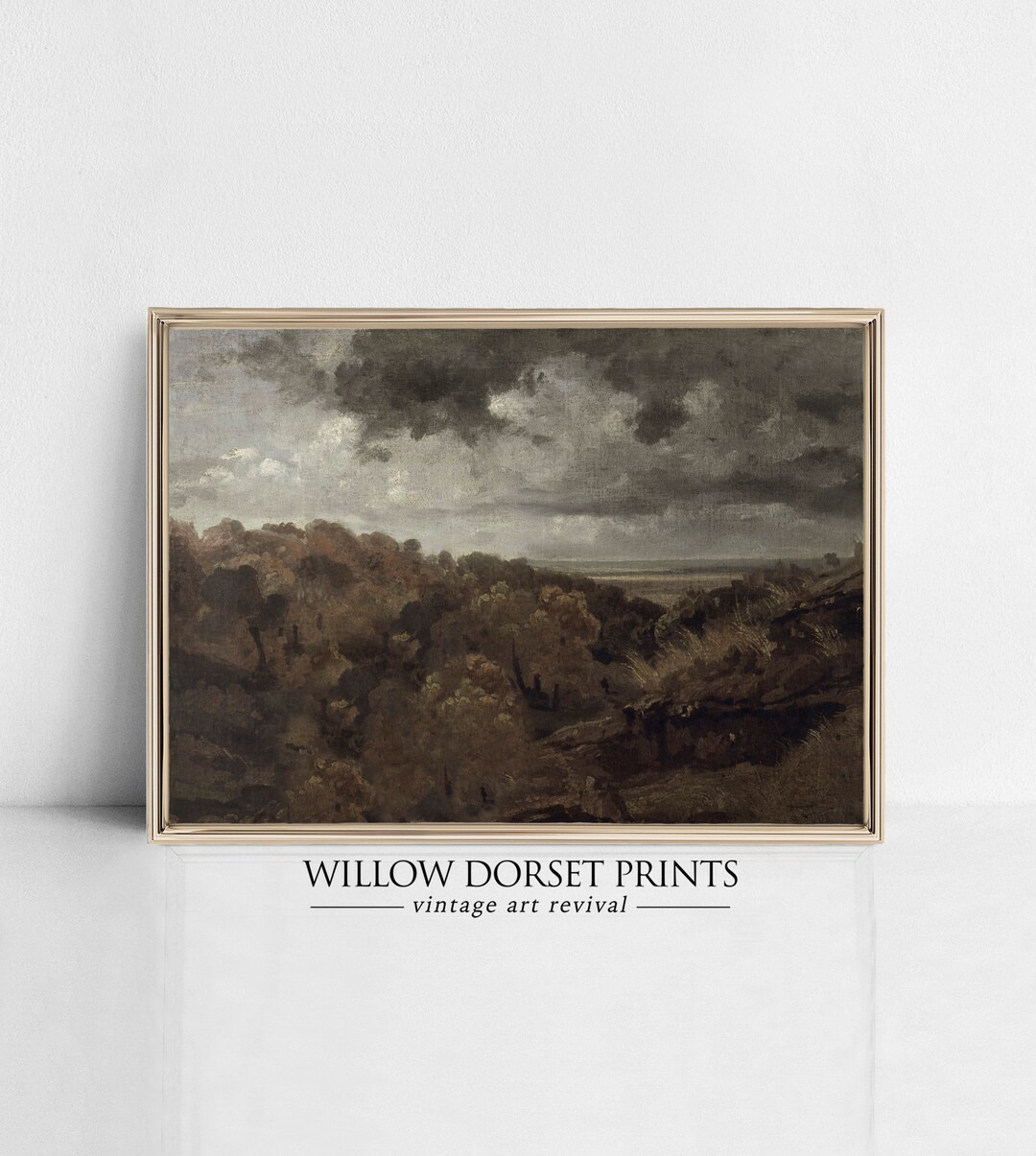 Moody Landscape Print Printable Wall Art Dark Brown Artwork Muted Rustic Woodland Print Vintage C... | Etsy (US)