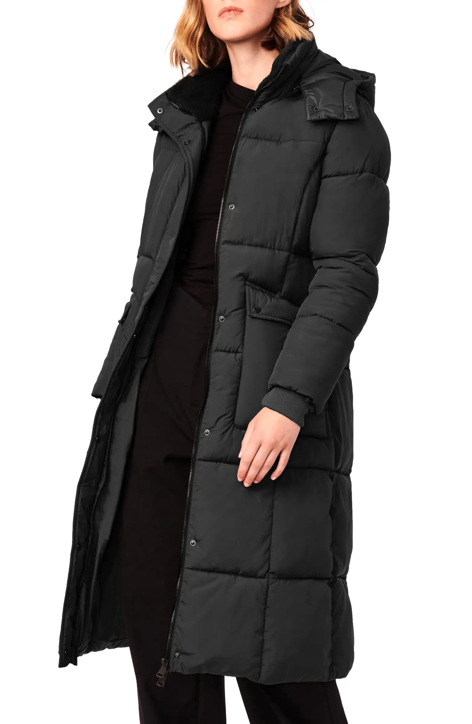 Quilted Recycled Polyester Longline Puffer Jacket | Nordstrom
