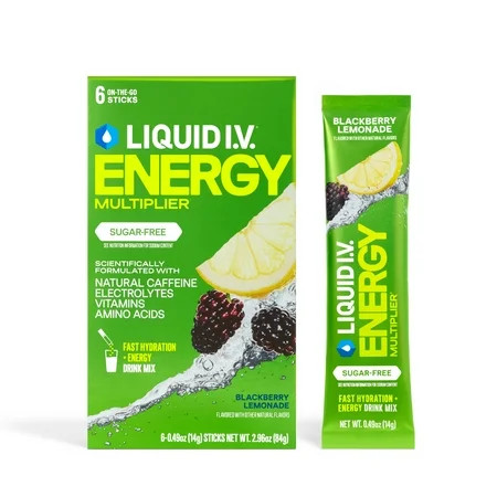 Liquid I.V.® Blackberry Lemonade Sugar-Free Energy Multiplier® Powdered Electrolyte Drink Mix, 6 Count Packets | Walmart (US)