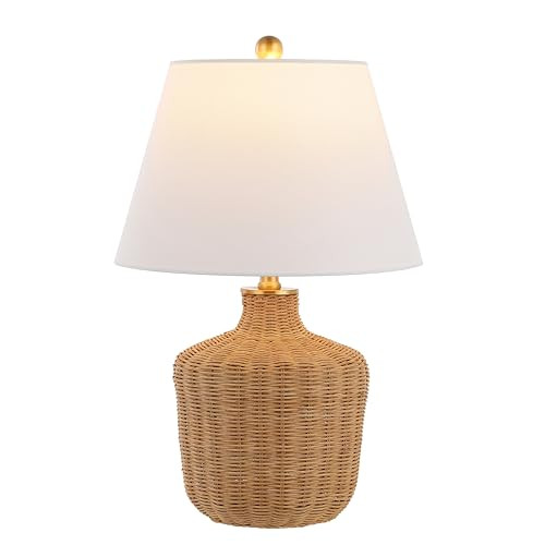 SAFAVIEH Lighting - Saolia 22-Inch Rattan Table Lamp - Brown - Coastal Woven Body Design - Ideal for Living Room, Bedroom, Entryway, Home Office - LED Bulb Included (TBL4467A) | Amazon (US)