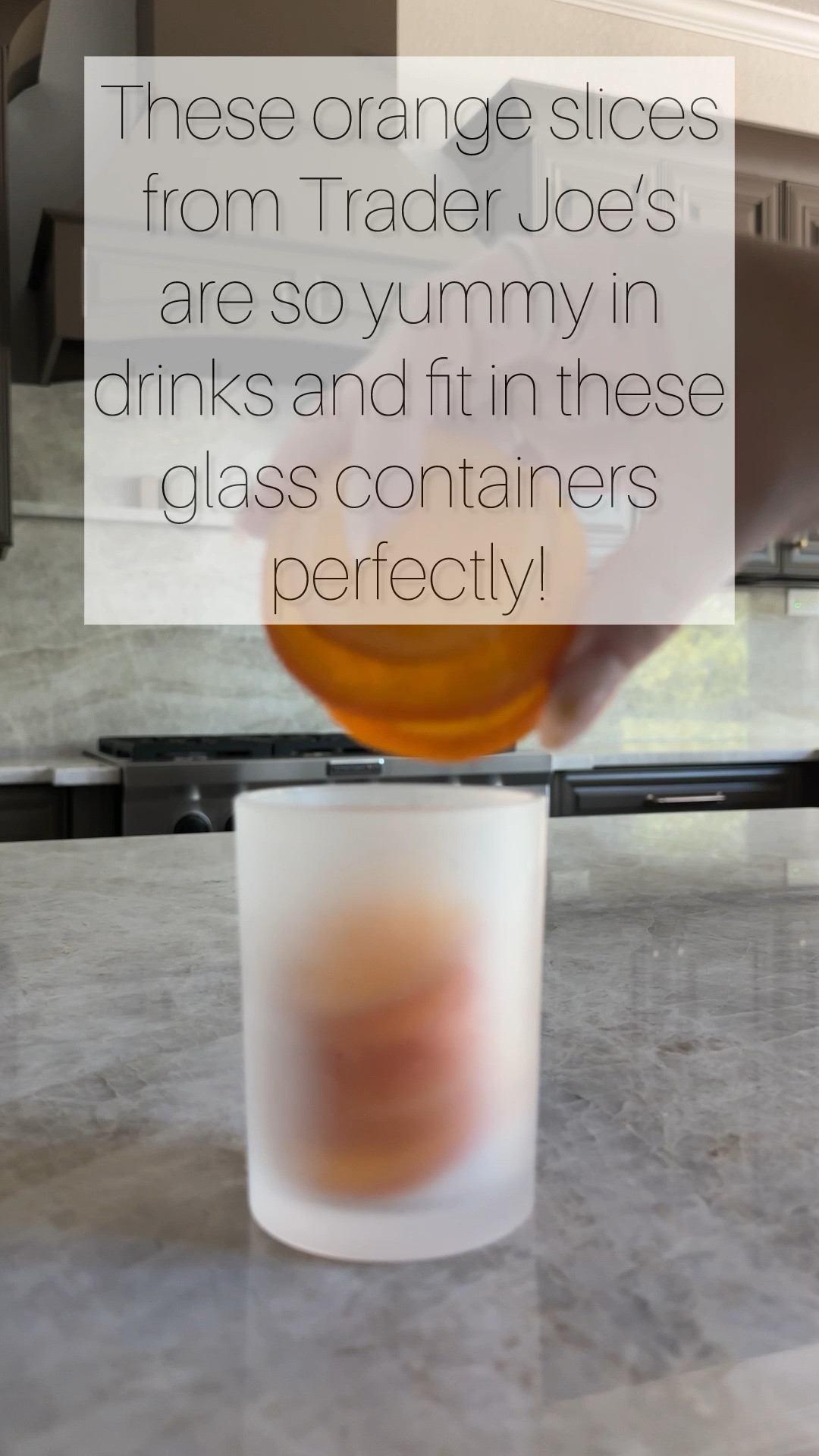 These frosted glass jars with wooden lids are perfect for the yummy orange slices I picked up from Trader Joe’s! Time to make some delicious drinks and garnish with these! 

#LTKVideo #LTKHome