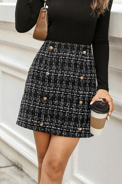 Josie Tweed Double-Breasted Skirt | Cupshe US