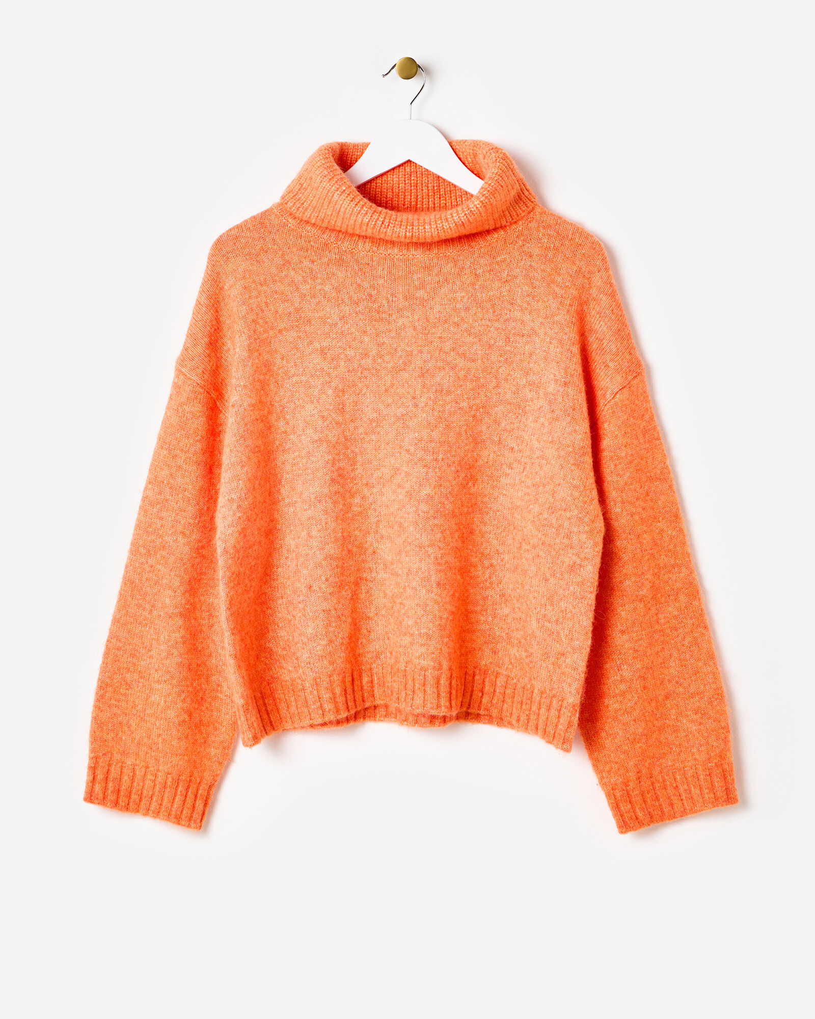 Orange Roll Neck Knitted Jumper, size 16 | Oliver Bonas (Global)