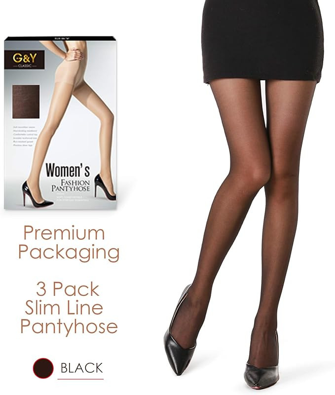 G&Y 3 Pairs Women's Sheer Tights - 20D Control Top Pantyhose with Reinforced Toes | Amazon (US)