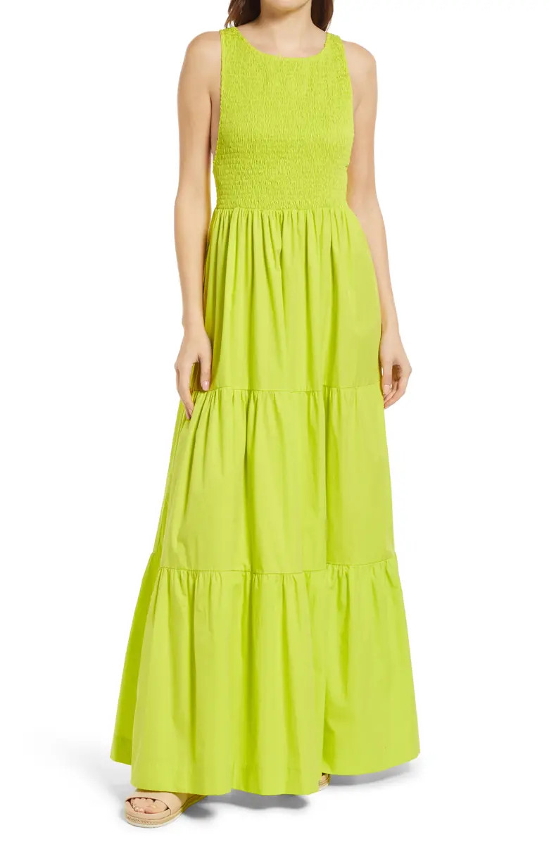 Shirred Low Back Sleeveless Maxi Dress | Nordstrom