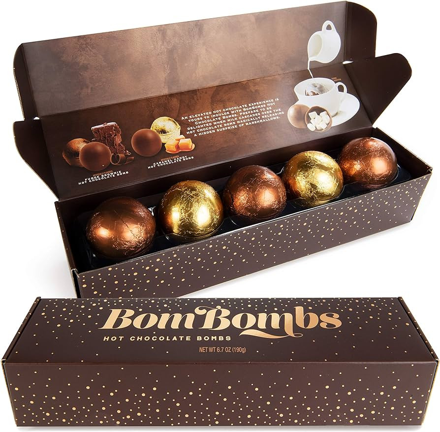 Bombombs Hot Chocolate Bombs, Classic Milk Chocolate Cocoa Bomb Gift Set, Includes Fudge Brownie ... | Amazon (US)
