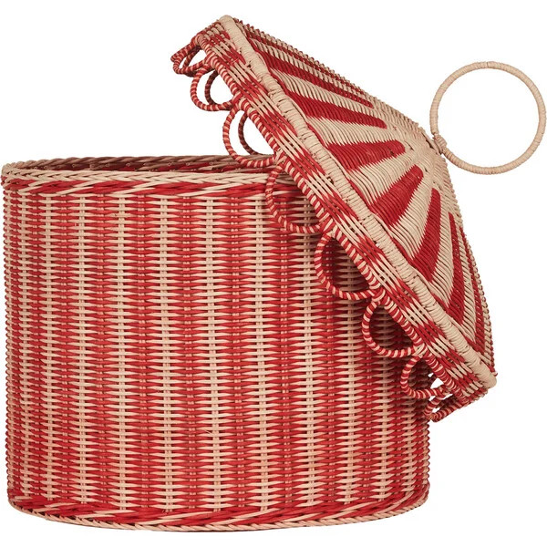 Circus Tent - Toy Basket / Red & Straw | Maisonette