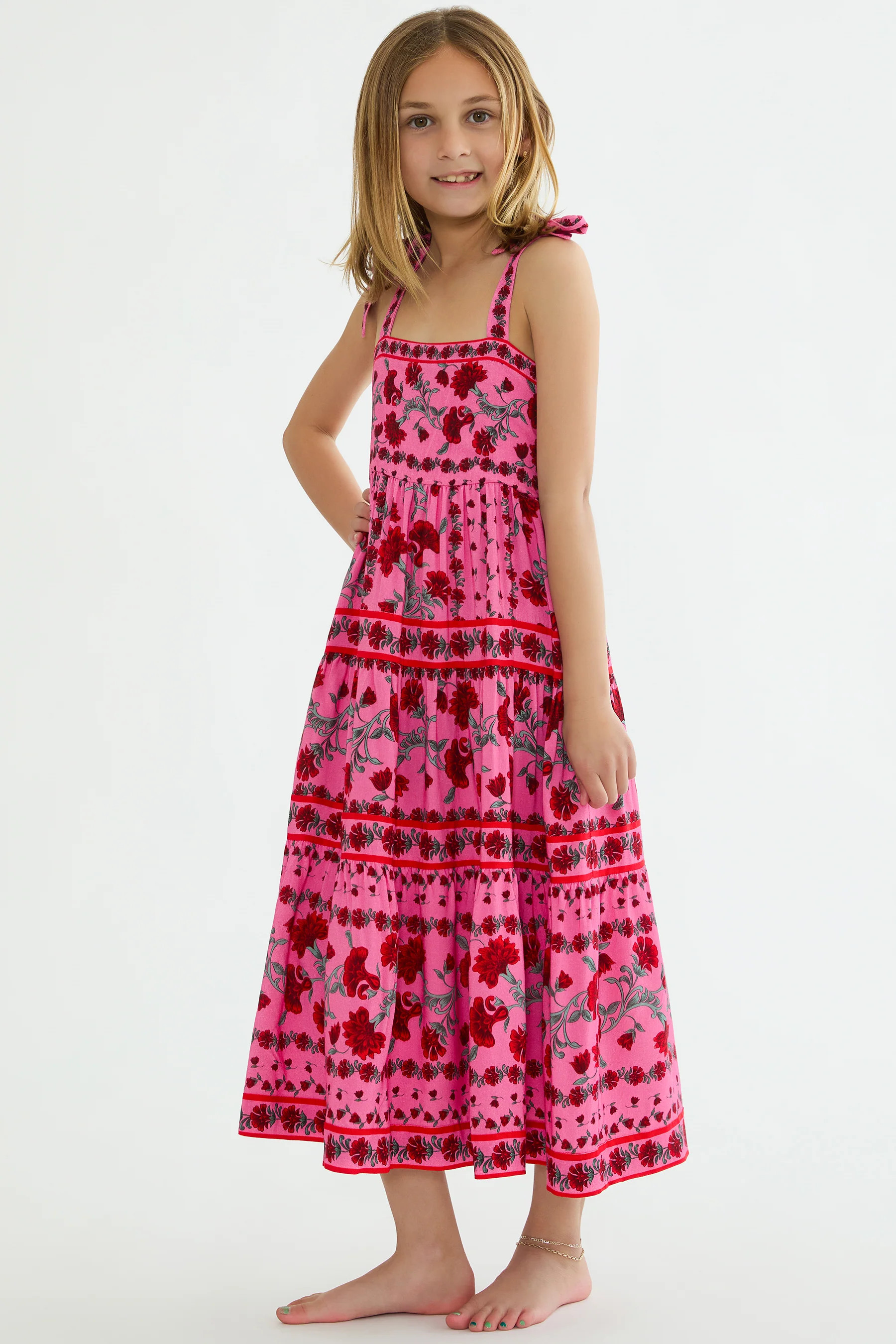 Little Charlotte Dress Redwood Floral | Girl's Floral Maxi Dress | Beach Riot | Beach Riot