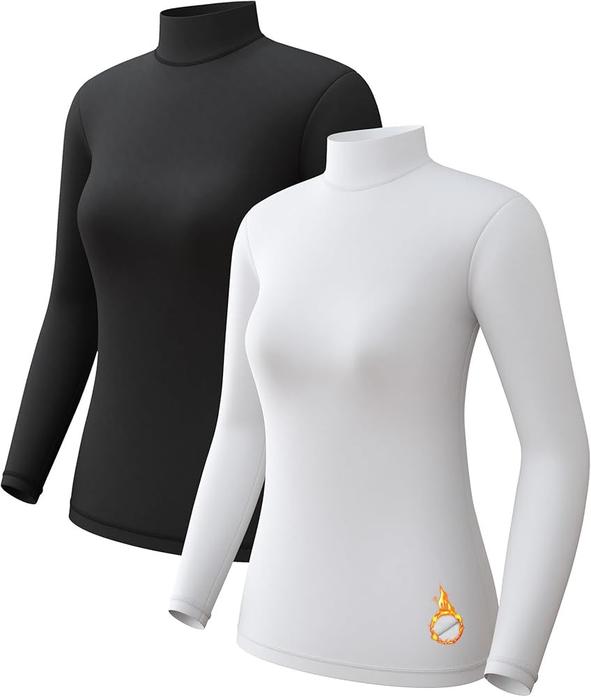 CL convallaria Turtleneck Thermal Underwear Shirts Women Fleece Lined Base Layer Tops Long Sleeve... | Amazon (US)