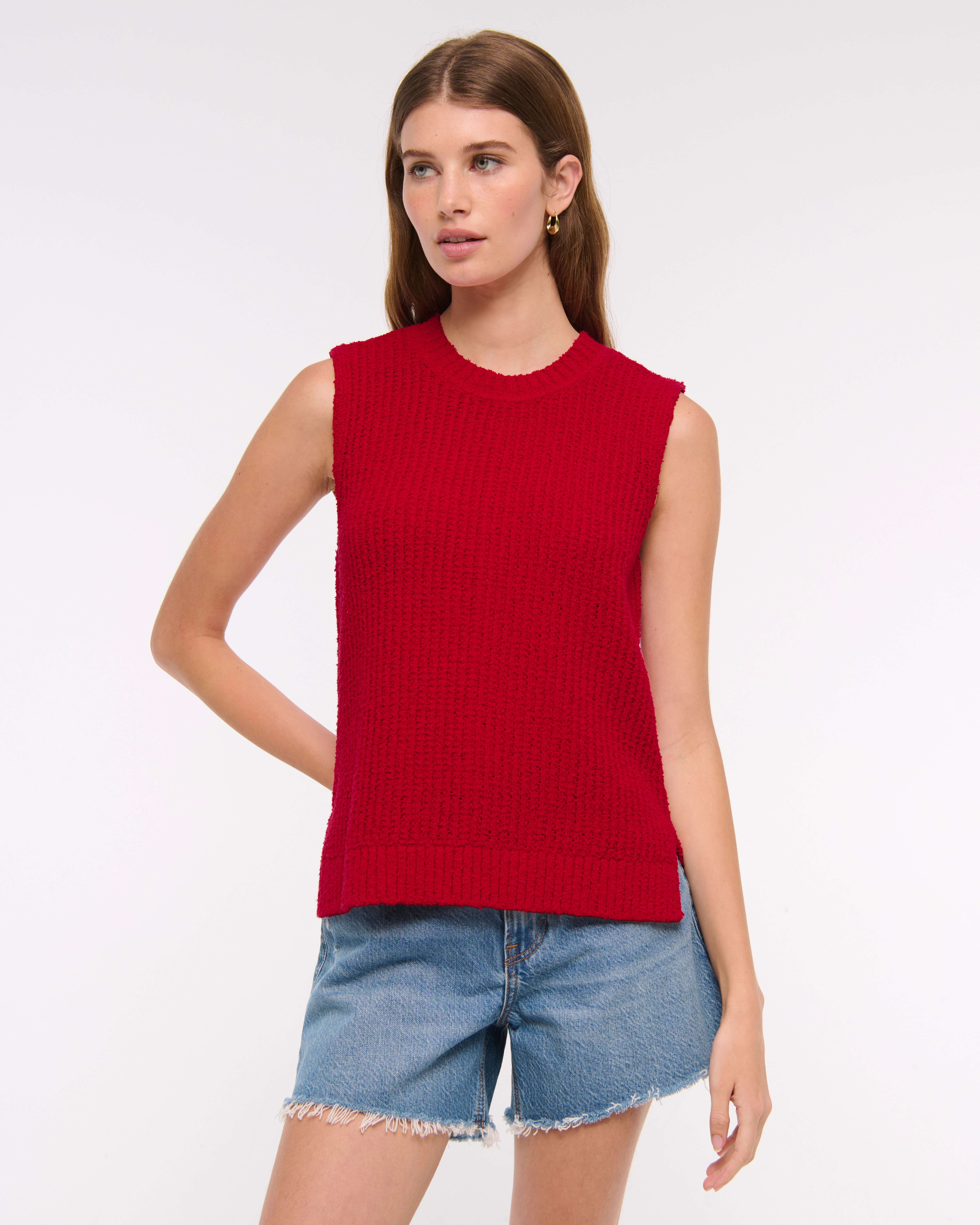 Textural Crew Sweater Shell Tank | Abercrombie & Fitch (US)