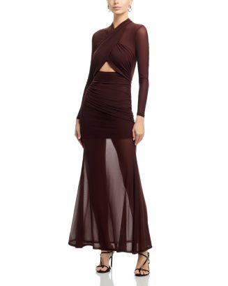 Veria Wrap Mesh Maxi Dress | Bloomingdale's (US)