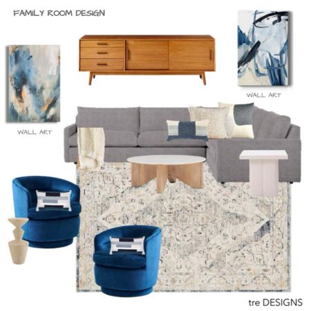 We have lots of new designs to share! Check out this fun family room design. 
