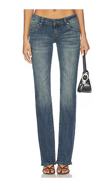 Jaded London Slub Cooper Jean in Mid Blue from Revolve.com | Revolve Clothing (Global)