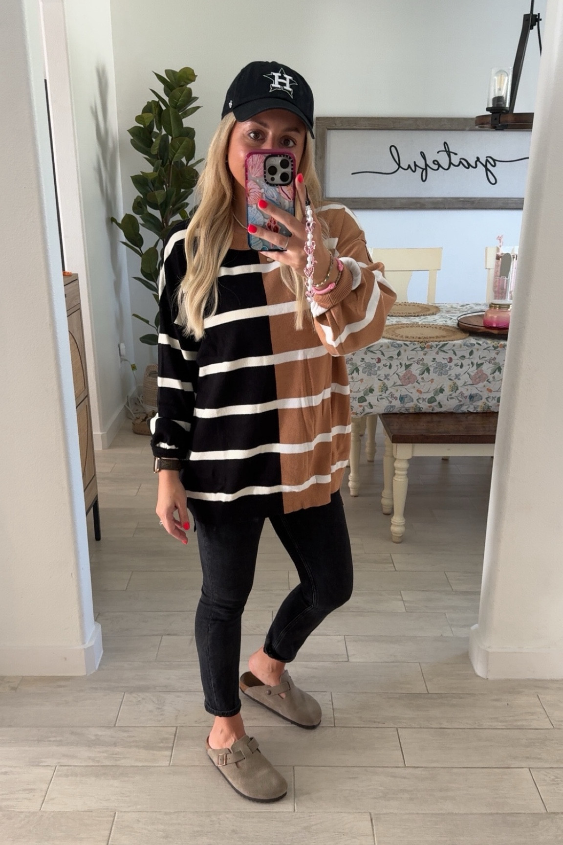 Striped sweater 30% off size small
Black denim jeans 25 short
Birkenstock Boston clog tts
Casual fall outfit 

#LTKShoeCrush #LTKFindsUnder50 #LTKFindsUnder100