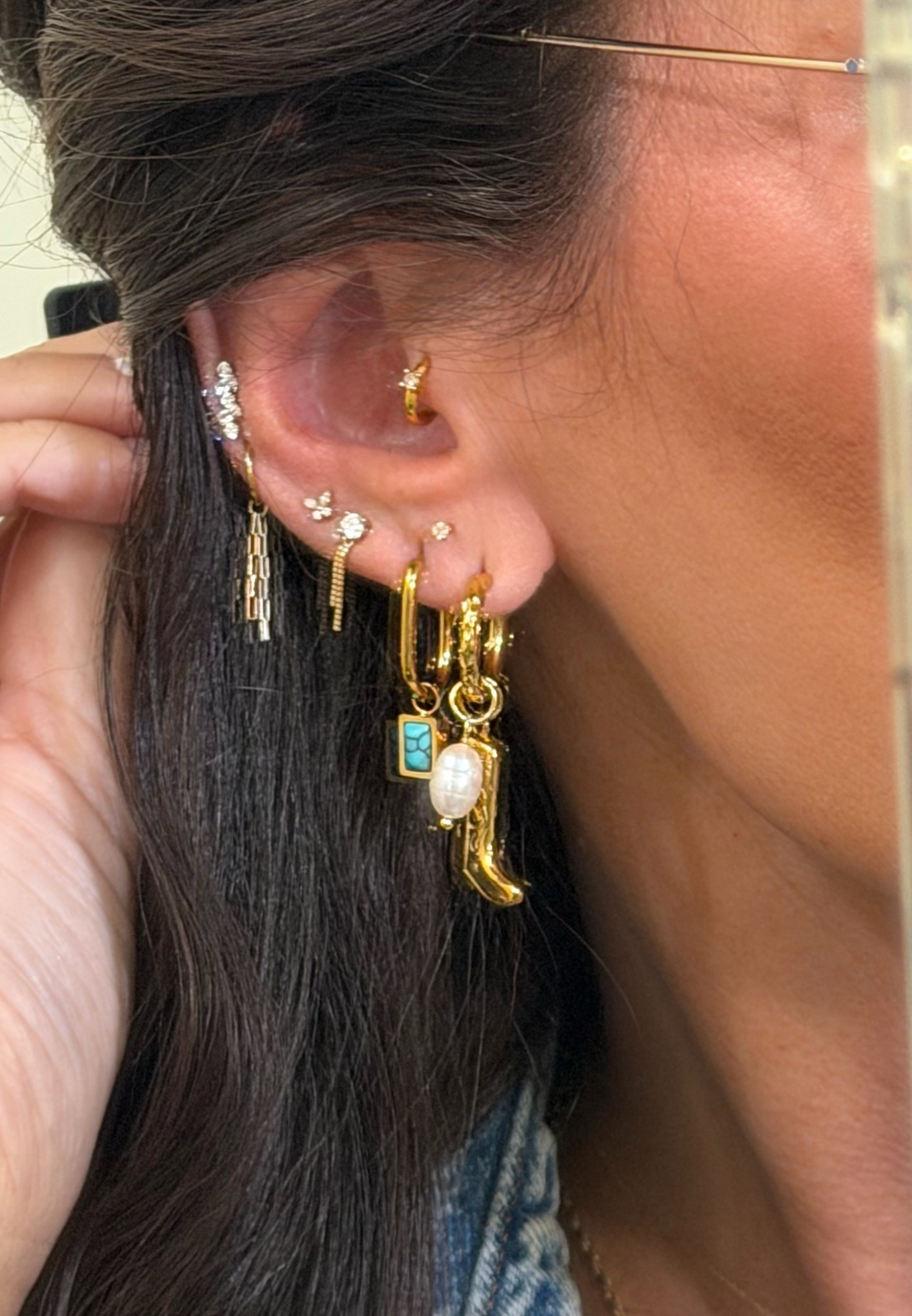Earring stack! Cute little western inspired earrings 

#LTKdayinmylife #LTKootd #LTKgrwm