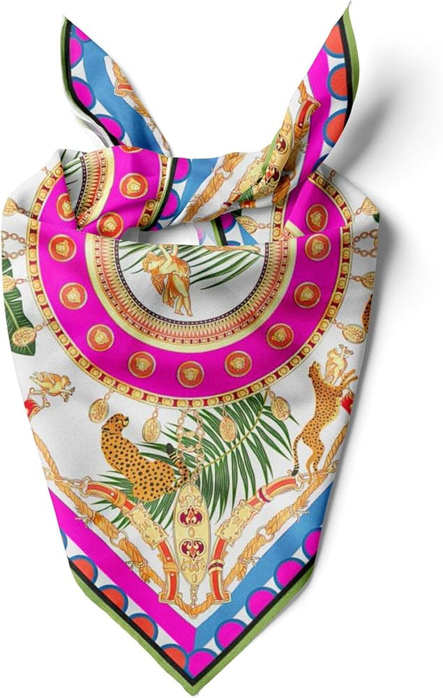 Womens Neck Scarf 21"x21" Small Square | Headband Scarf Ethnic Bandana Head Scarf Flowering Breat... | Amazon (US)