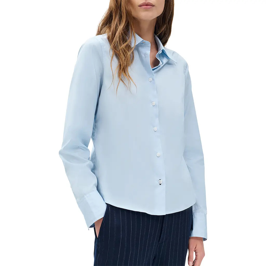 rag & bone Dayton Cotton Poplin Button-Up Shirt in Light Blue at Nordstrom, Size Large | Nordstrom
