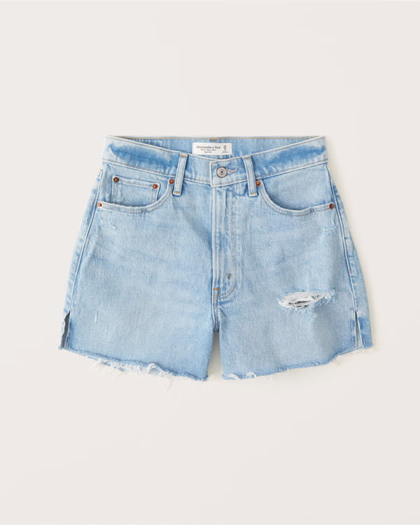 Curve Love High Rise 4 Inch Mom Shorts | Abercrombie & Fitch (US)