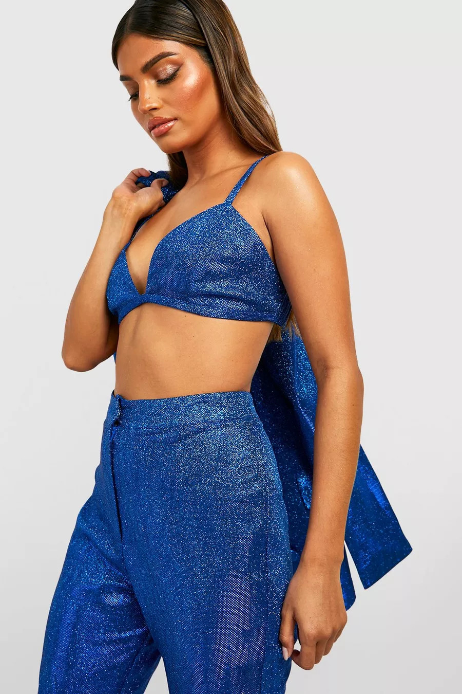 Glitter Strappy Bralette | Boohoo.com (US & CA)