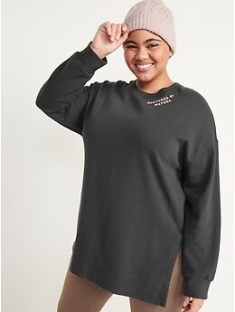 Vintage Long-Sleeve Garment-Dyed French-Terry Tunic Sweatshirt for Women | Old Navy (US)