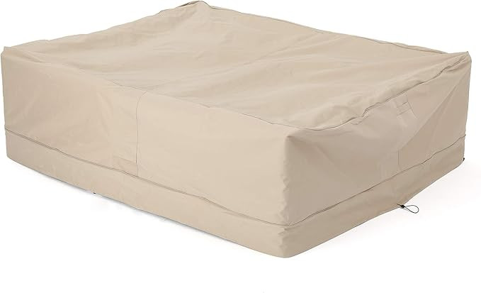 Christopher Knight Home Shield Outdoor Waterproof Fabric Chat Set Cover, Beige | Amazon (US)