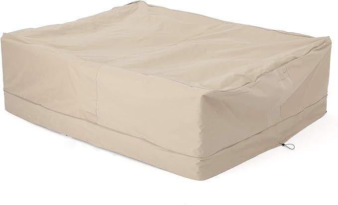 Christopher Knight Home Shield Outdoor Waterproof Fabric Chat Set Cover, Beige | Amazon (US)