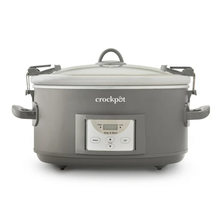 Crock-Pot® Programmable 7-Quart Cook and Carry Slow Cooker, Grey | Walmart (US)
