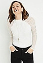 Crochet Sleeve Mock Neck Top | Maurices