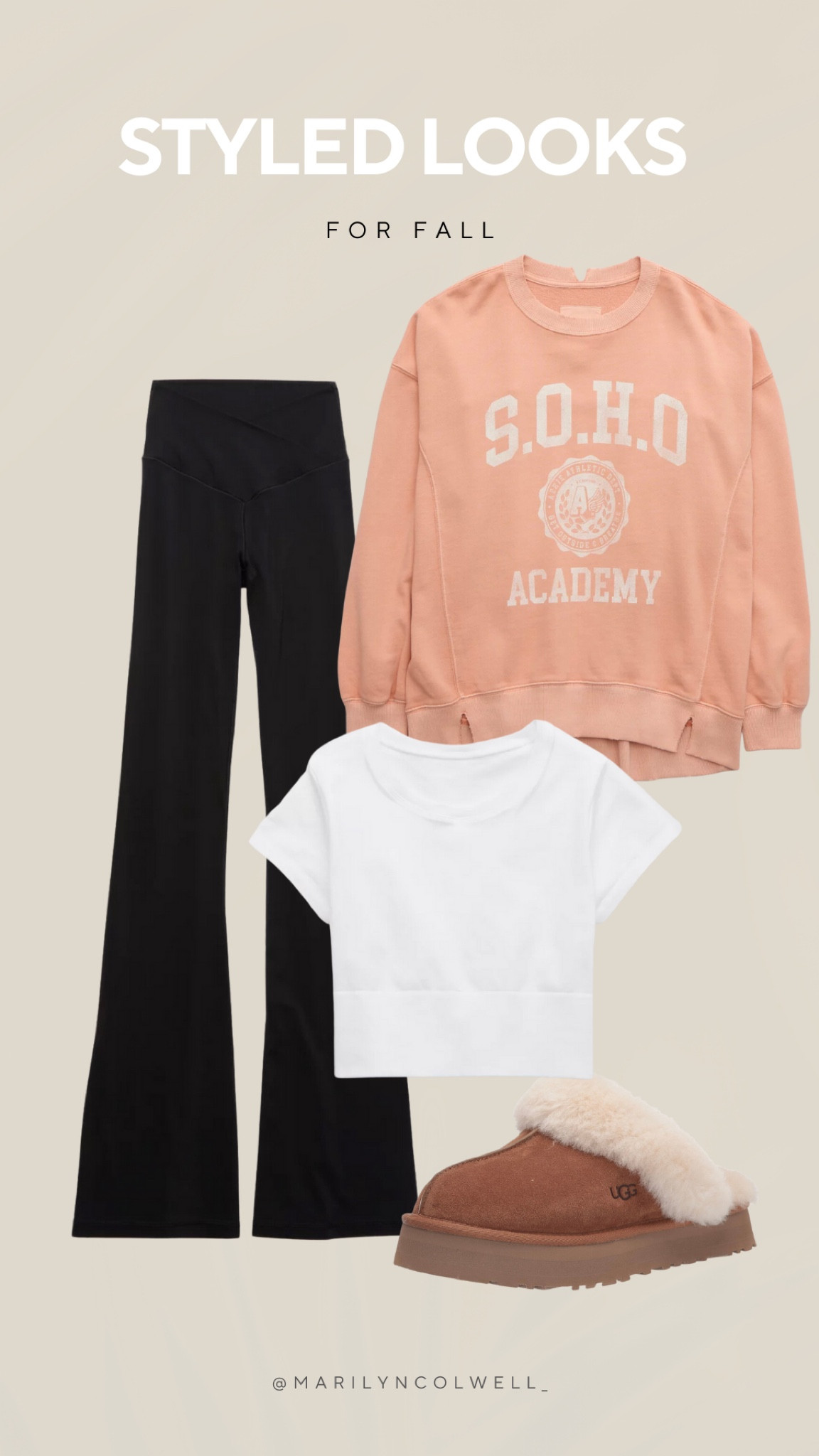 Fall outfit, fall looks, oversized sweatshirt, flare leggings, aerie sale, Uggs, loungewear, cozy

#LTKsalealert #LTKSale #LTKstyletip