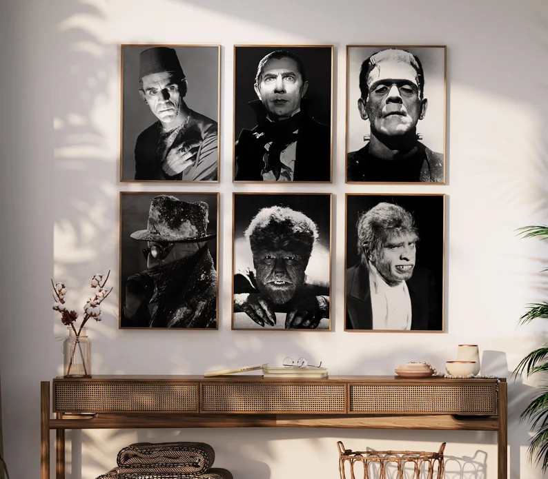 Vintage Horror Movie Poster Prints: Black & White Film Art (Digital Download) | Etsy (US)