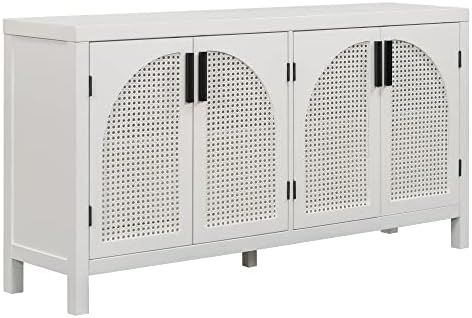 Buffet Sideboard Cabinets with Artificial Rattan Door, Metal Handles, Modern Luxury Freestanding ... | Amazon (US)