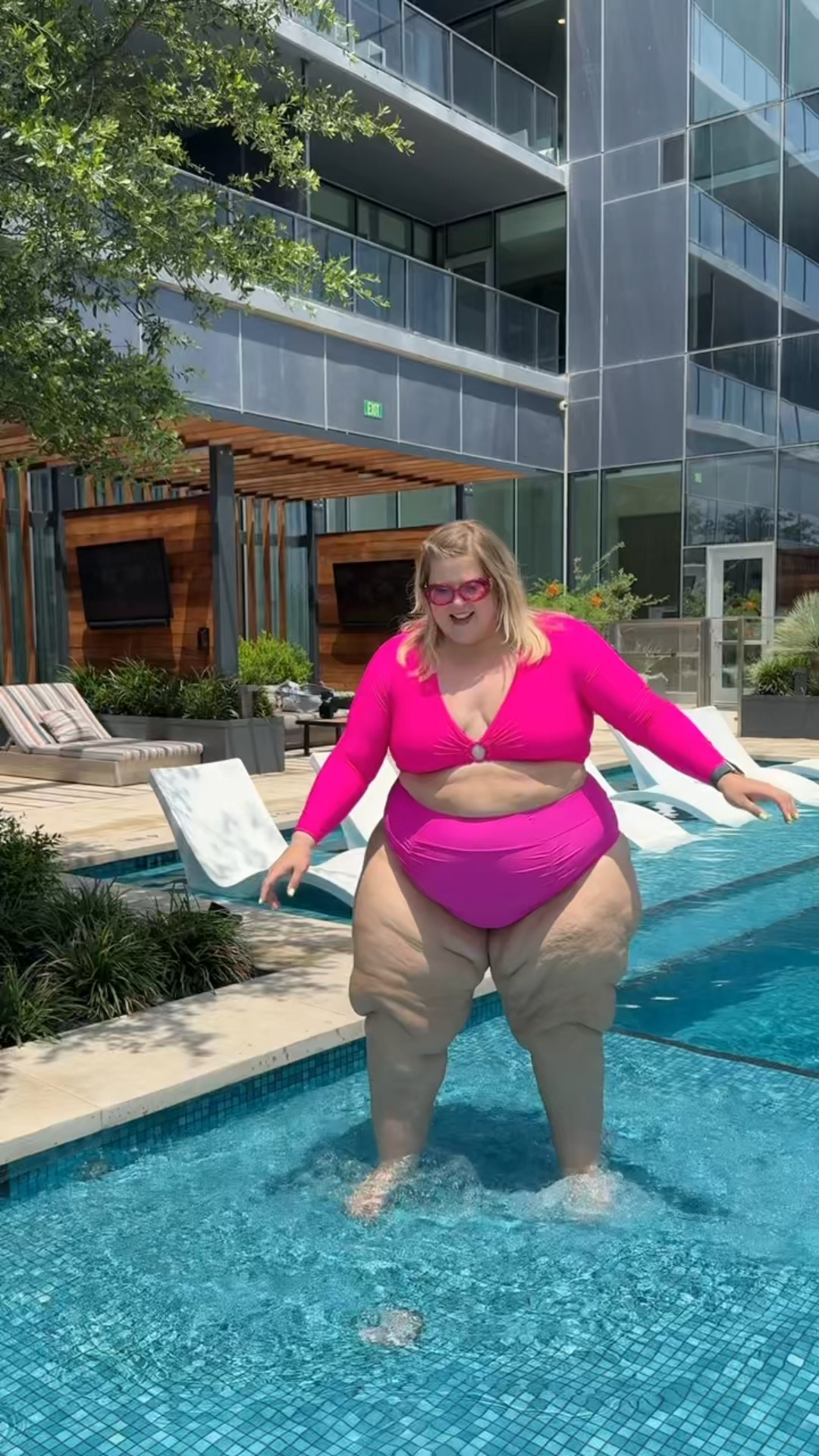 Sunshine, curves, and zero apologies ☀️💖 No hiding at the pool — I’m showing up, soaking it in, and living my best life. This body deserves joy, laughter, and cannonballs 💦👙 #EveryBodyIsABikinibody #BathingSuitConfidence #NoShadeJustShine 

#LTKSummerEdit #LTKPlusSize #LTKSeasonal