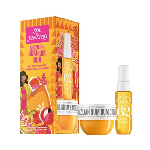 Sol de Janeiro Brazilian Bum Bum Duo Gift Set | Brazilian Bum Bum Cream 75 mL & Cheirosa 62 Perfume Mist 30 mL Mini Discovery Set | Amazon (US)
