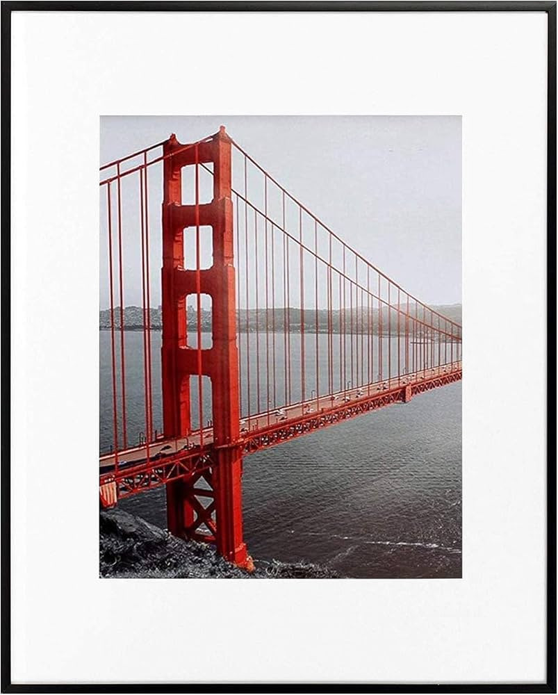 Frametory, 11x14 Aluminum Picture Frame - 11 x 14 Black Frame with Removable Mat for 8 x 10 Photo... | Amazon (US)