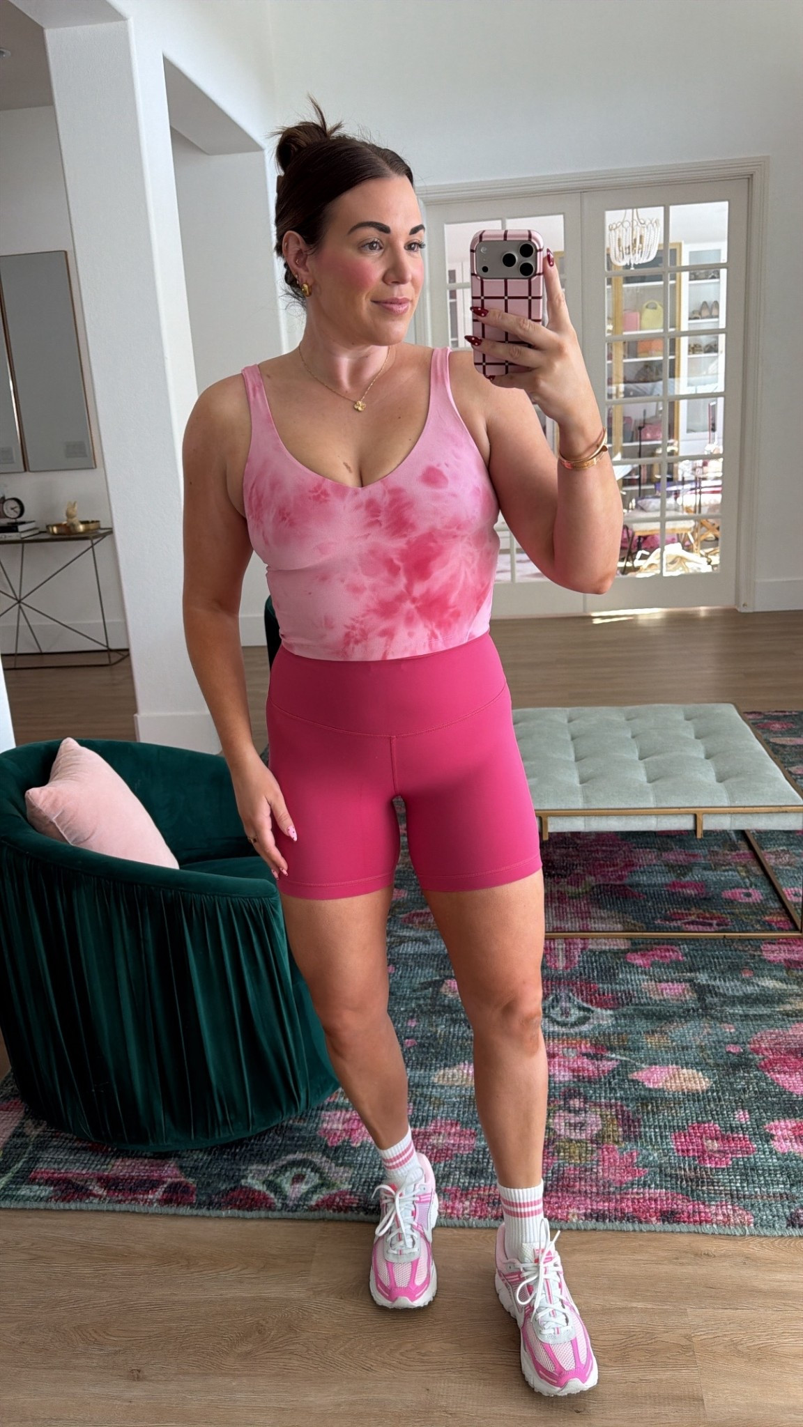 curvy midsize pink smoothie workout look! wearing size 10 in tank and shorts (shorts color is old) 

#LTKActive #LTKMidsize #LTKSeasonal