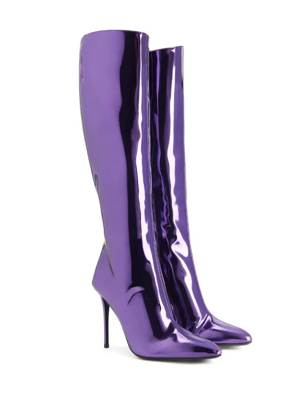 Giuseppe Zanotti Brytta High 90mm Leather Boots | Purple | FARFETCH | Farfetch Global
