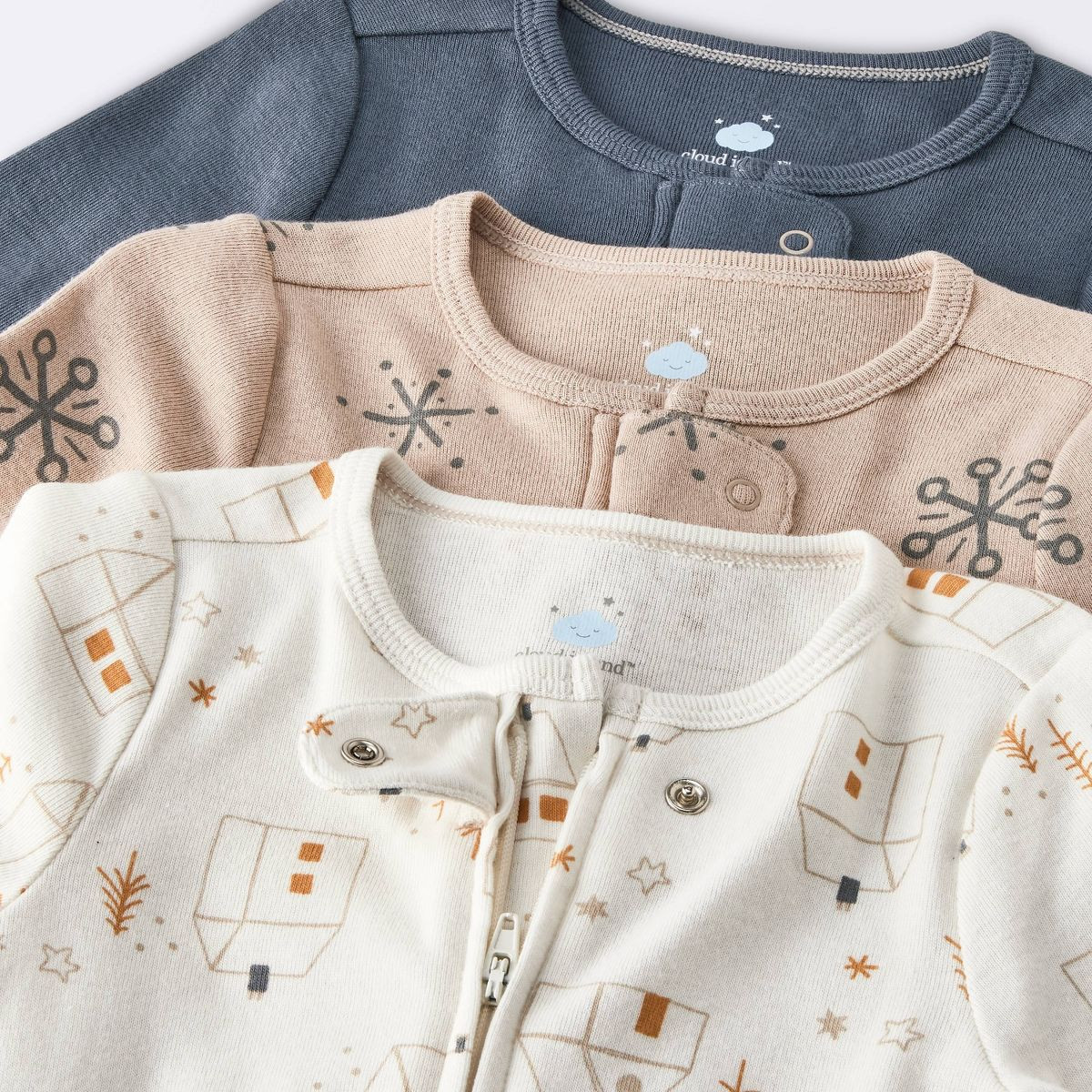 Baby 3pk Houses Sleep N' Play - Cloud Island™ Gray | Target