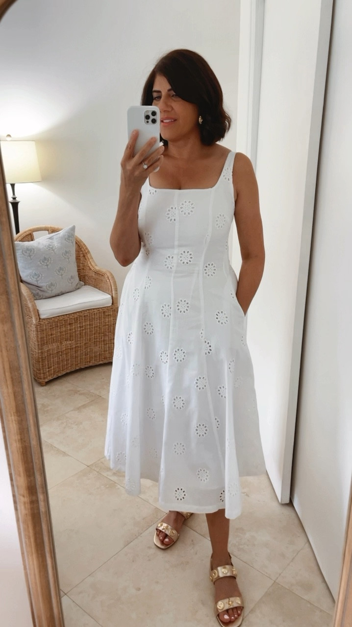 Love this adorable midi white cotton eyelet dress that I ordered on Walmart. I believe it runs a little big, so I sized down one size. 

#LTKSummerSales #LTKFindsUnder50 #LTKStyleTip