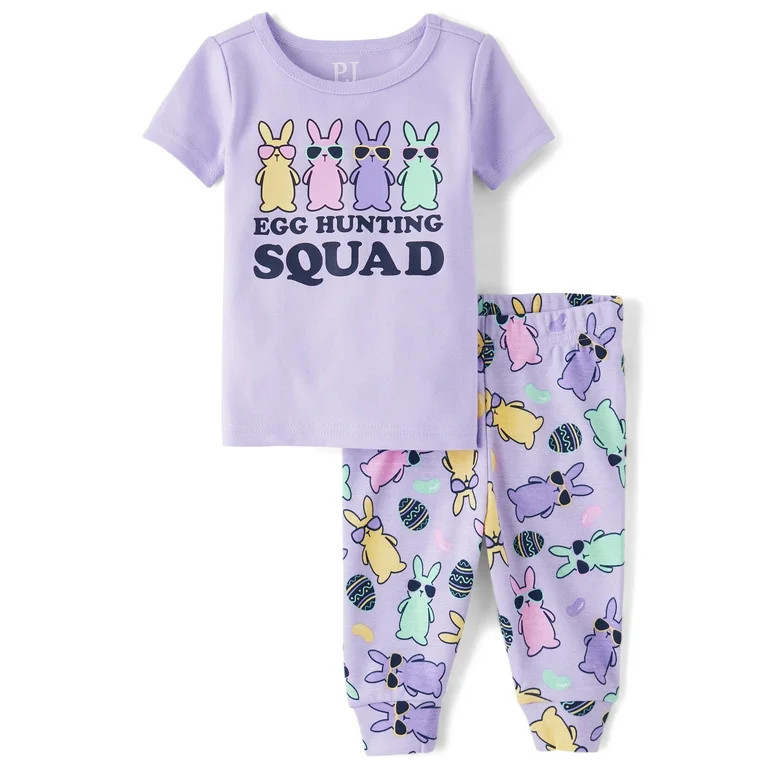 The Children's Place Easter Short Sleeve Matching Snug Fit PJs, 2-Piece, Sizes NB-6T | Walmart (US)