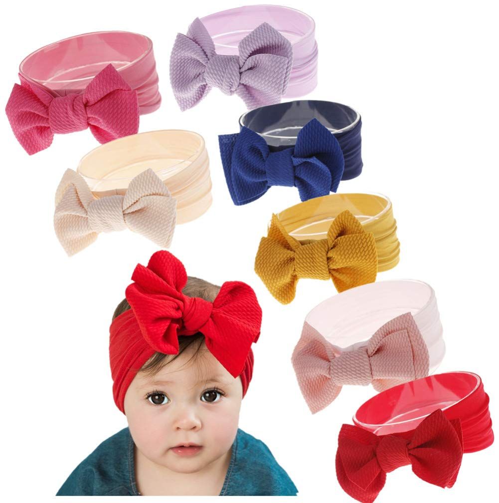 Qandsweet Baby Girl's Headbands and Bows Hair Accessories (7Pcs Newest01) | Amazon (US)