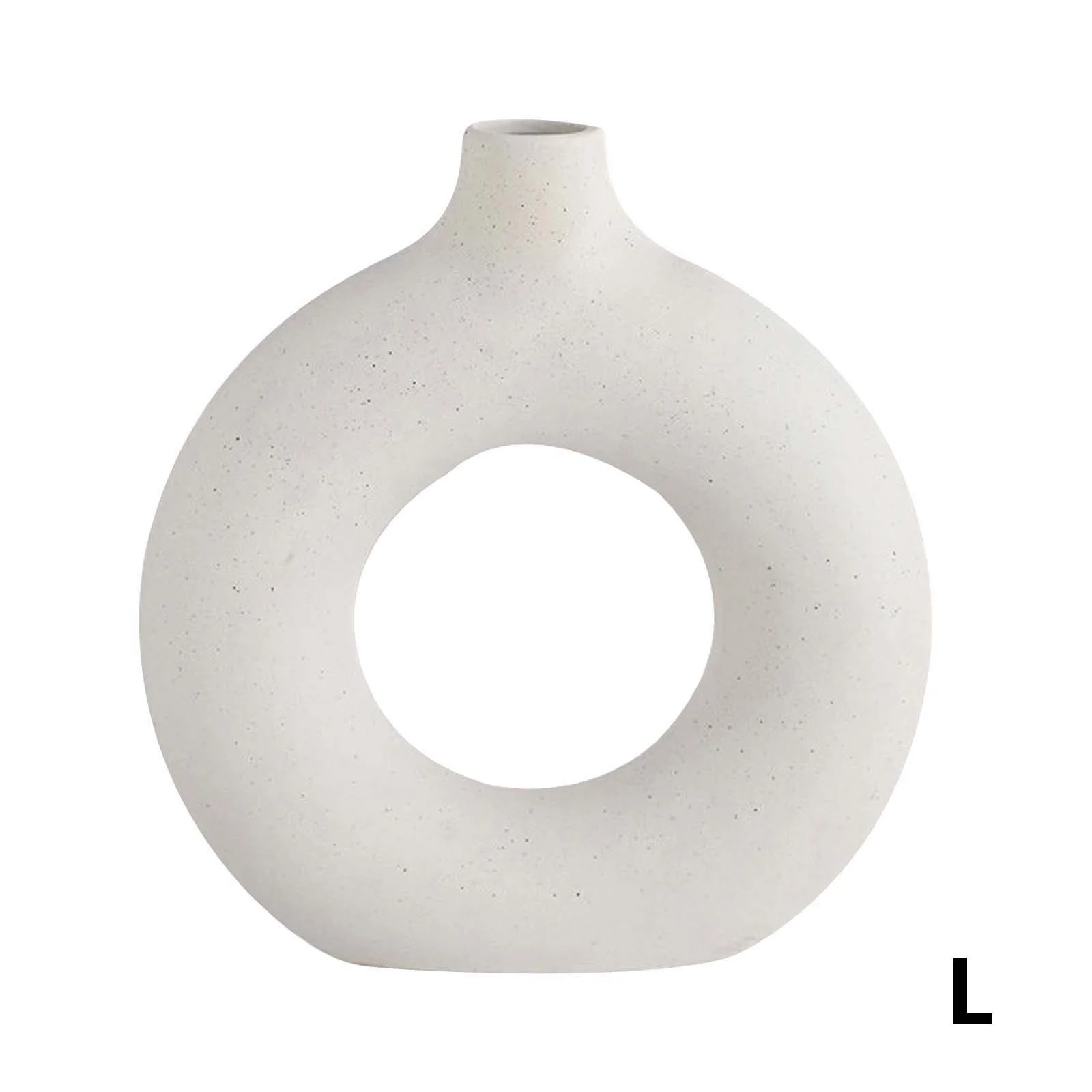 Fankiway Home Decor Ceramic Vases For Home Decor, Circle Vase With Hole, Donut Vase, Boho Vase, C... | Walmart (US)