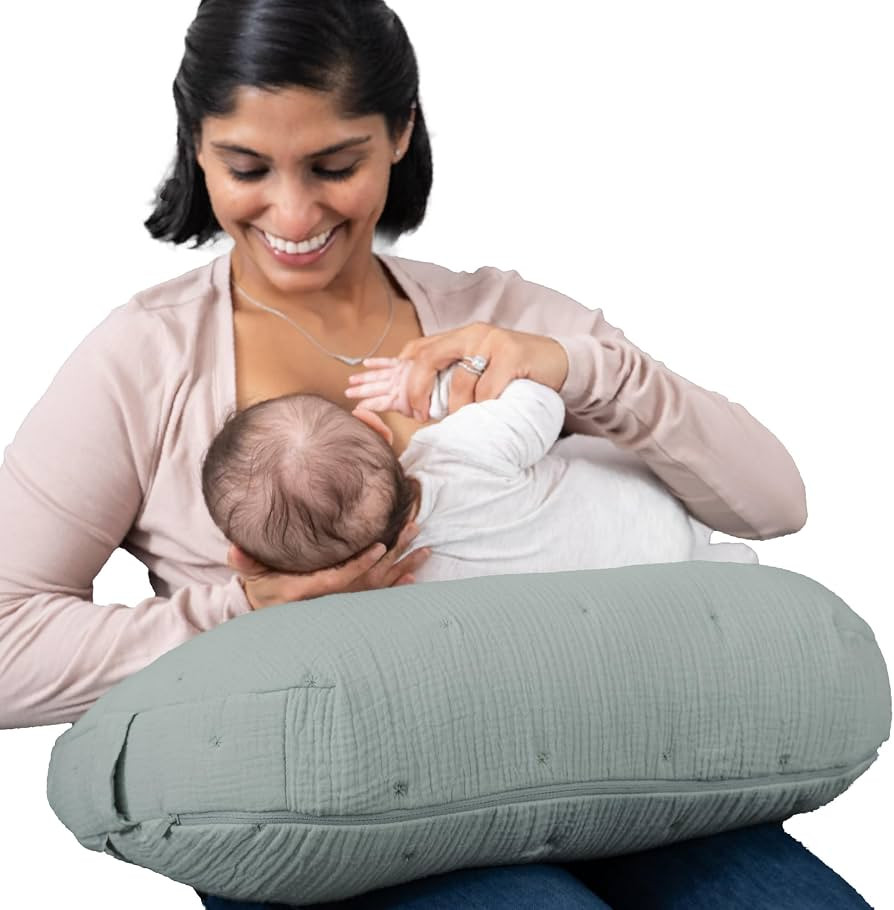 Boppy Nursing Pillow, Cotton Muslin Ergonomic Breastfeeding Support Pillow | Amazon (US)
