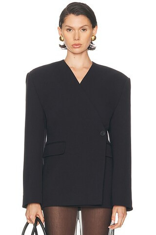EAVES Naama Blazer in Black - Black. Size XS (also in XXS). | FWRD 