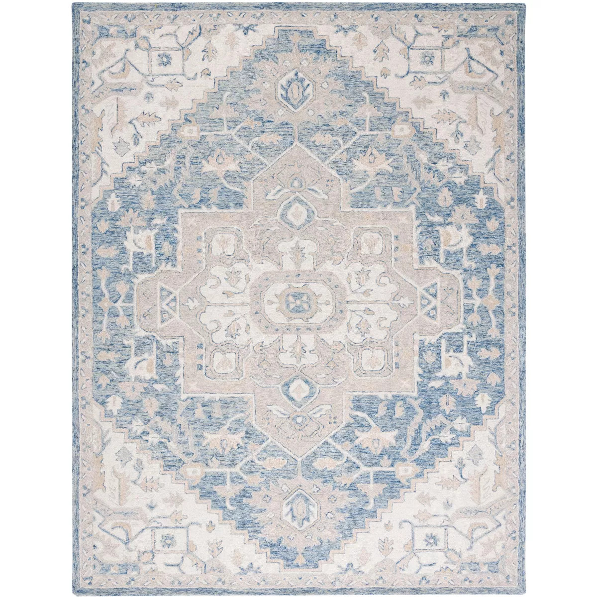 Micro-Loop MLP503 Hand Tufted Area Rug - Ivory/Blue - 8'x10' - Safavieh | Target