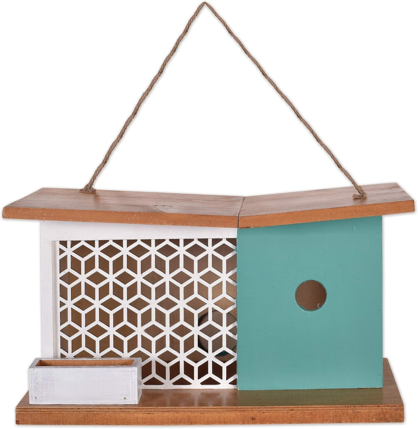 Sunset Vista Designs 93788 for The Birds-Mid-Century Modern Wooden Birdhouse, White Lattice 13" x... | Amazon (US)