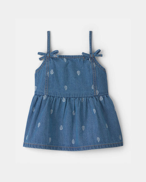 Girls Paisley Denim Top - Medium Wash | Carter's Inc