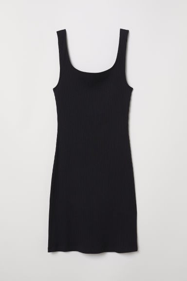 H & M - Ribbed Jersey Dress - Black | H&M (US + CA)