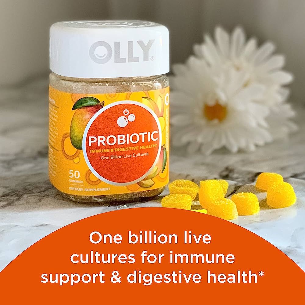 OLLY Probiotic Gummy, Immune and Digestive Support, 1 Billion CFUs, Chewable Probiotic Supplement, M | Amazon (US)